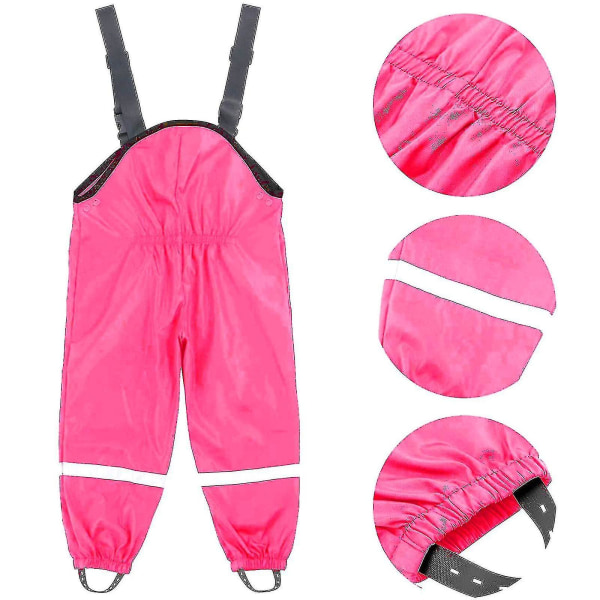 New 2023 Unisex Children's Rain Dungarees Windproof And Waterproof Mud Trousers Changzhao CMK Pink 116