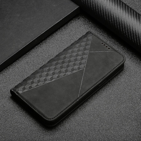 Xiaomi Redmi 10 veske Premium Cover Magnetic Leather Folio Svart