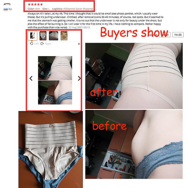 Kvinder højtaljeformende mave-trusser slankende maveundertøj Flad mavebeklædning Body Shaper Butt Lifter Shapewear Strings CMK skin S