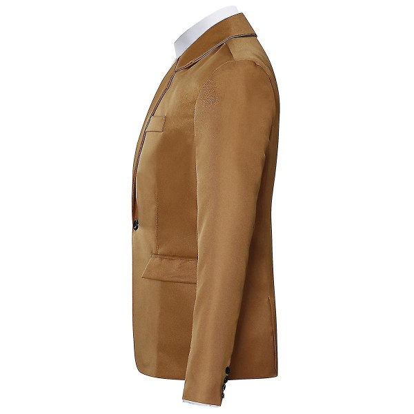 Män Enkelknäppt Casual Suit Toppjacka 6 färger CMK Brown M