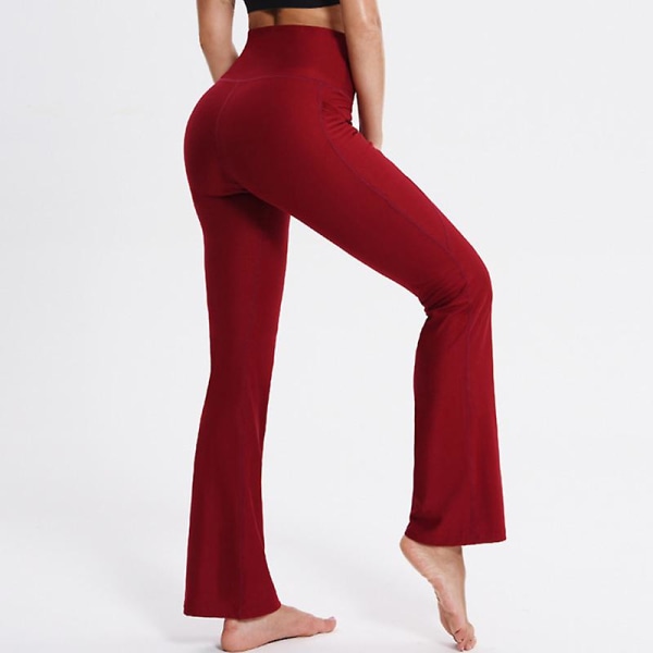 Kvinder Yoga Bukser Højtaljede Leggings Stretchy Løbebukser Mavekontrol træningsbukser CMK Red 3XL