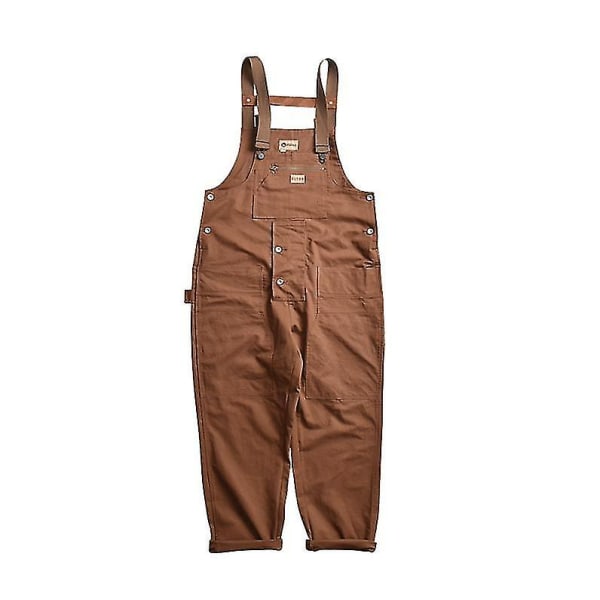 Denim smækoveralls til mænd Mode Slim Fit Jumpsuit CMK brown L