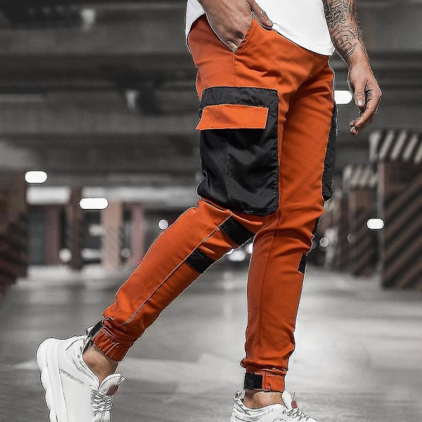 Mænd Casual Bukser Jogging Jogrs Combat Tracksuit Bot Bukser CMK Orange 3XL