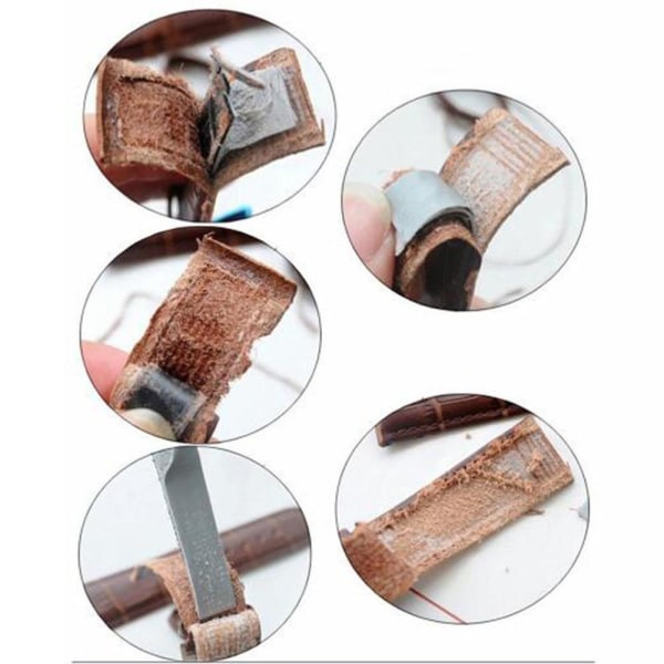 Klockarmband i Läder (vintagedesign) Svart 14mm