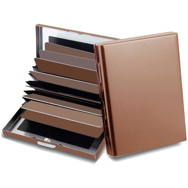 10 Fack XL Design Rustfrit Kortholder til mindst 10 kort Gold Guld