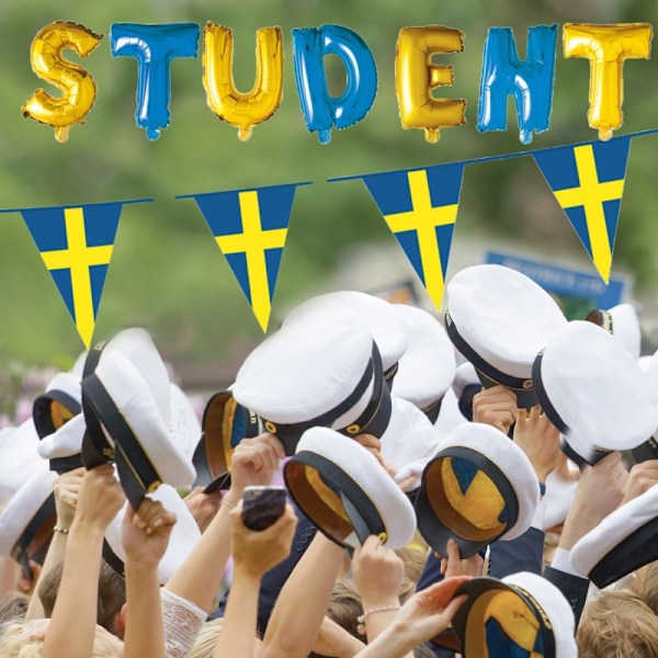 Studentdekorasjoner Studentfest Pakke Ballonger, Girlander, Eksamensdekorasjoner - Komplett Sett for Studentmottakelse