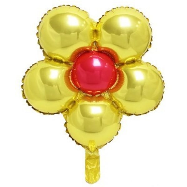 【Tricor-butikk】 10 stykker blomsterformede folieballonger, bryllup, bursdagsfest, jubileum, eksamen, feriedekorasjon gold 10 Pcs