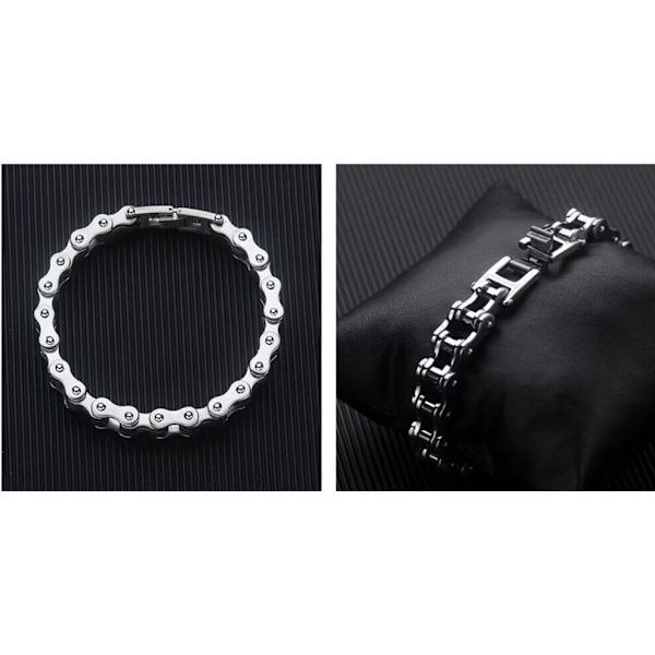 Herrar Bikers Armband i Rostfritt Stål Motorcykel Cykelkedja Armband