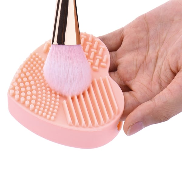Färgglad hjärta Form rengöring Makeup borste rengöringsverktyg