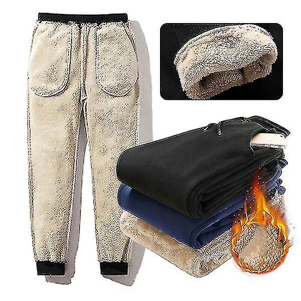 Mens Thick Fleece Thermal Trousers Outdoor Winter Warm Casual Pants Joggers Xinda CMK grey XL