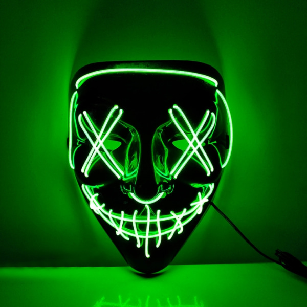 Led Mask Halloween Maskerad Röd