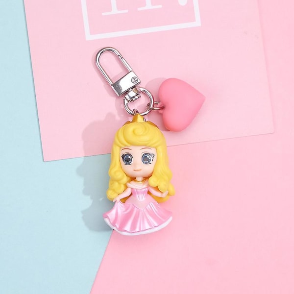 Disney Princess Anime Figur Snövit Ariel Askungen Rapunzel Aurora Belle Nyckelring Väska Nyckelring Barnleksak Födelsedag Gifta A 5