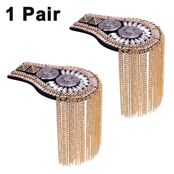 1 par Tassel Link Chain Epaulet Skulderbrætter Badge