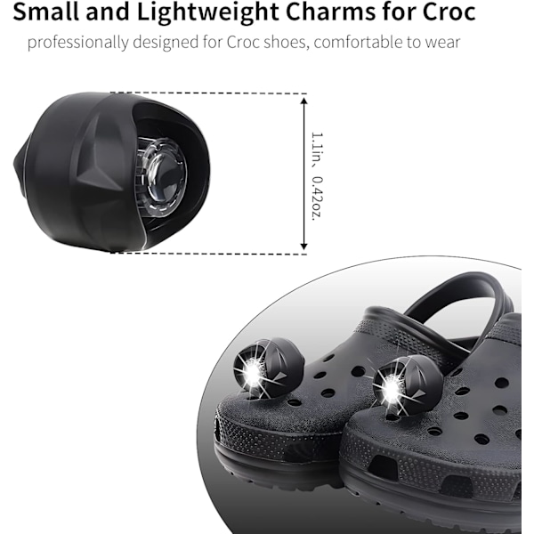 2 kpl LED-valoja Crocseihin, Vedenpitävät Handsfree-taskulamput lapsille ja aikuisille, Uutuuskengänvalot retkeilyyn, koiranulkoilutukseen, Punainen