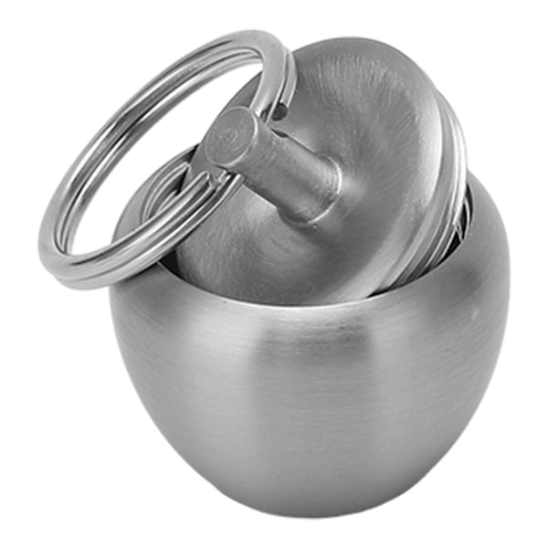 Rustfrit stål pilleæske æbleform mini bærbar rustfrit stål metal lille medicinæske forseglet dåse nøglering vedhæng