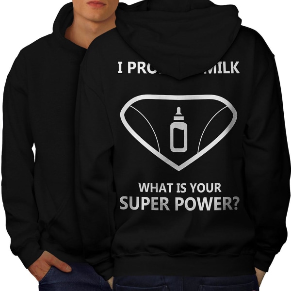 Äiti Super power Miesten BlackHoodie Takaisin | Wellcoda CMK Black Medium