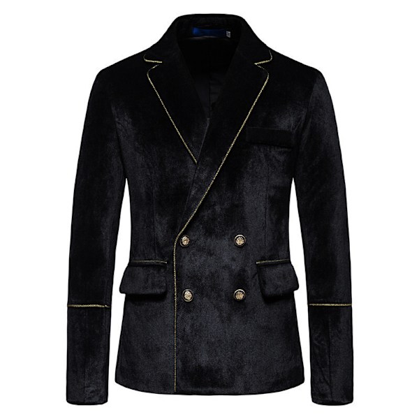 Slim Fit 2-delt herrejakkesæt med dobbeltradet bryllupsbal black black M