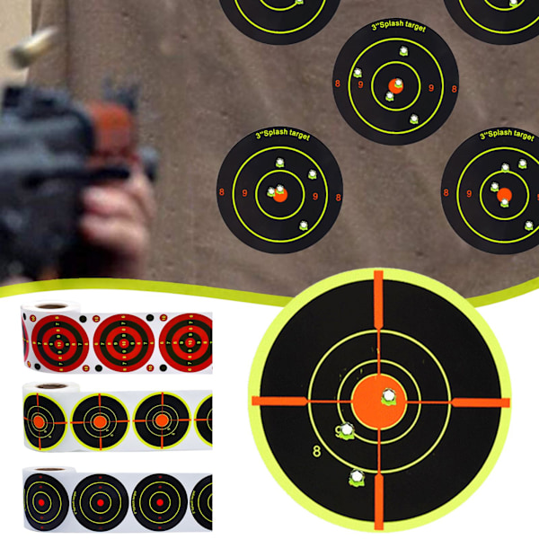 200 stk/Rullende skydemål malet klæbemiddel skydemål Splatter R black yellowA One-size