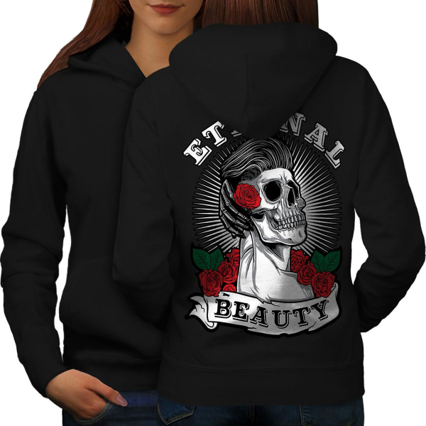 Eternal Beauty Rose Dam BlackHoodie Tillbaka | Wellcoda CMK Black X-Large