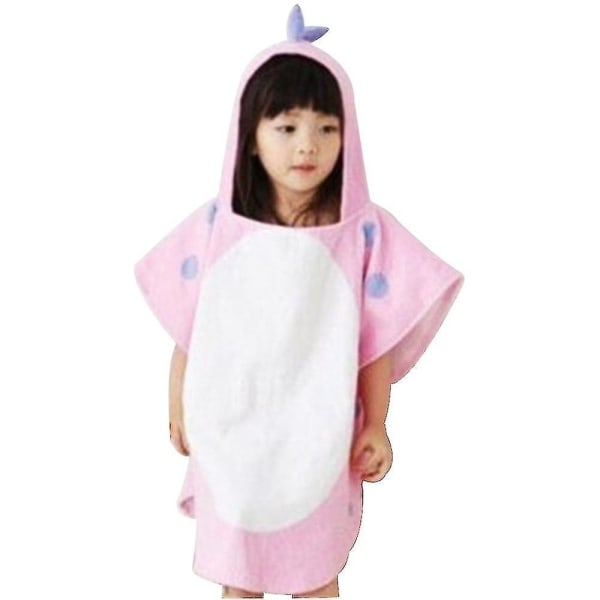 Strandhåndklæde med hætte til børn Sød hornet S-hættebadekåbekappe K Pink