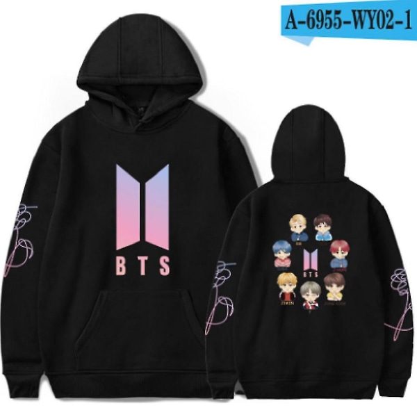 Bts Hoodie Love Yourself Langermet Unisex Hoodie Sweatshirt CMK Black 4XL