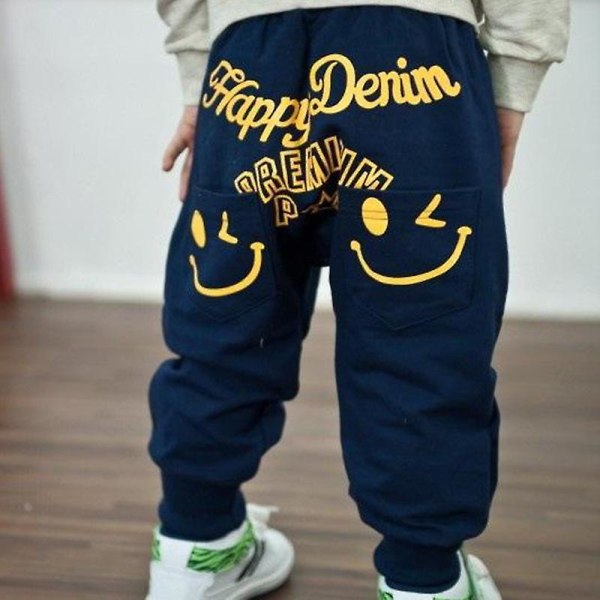Children's casual printed trousers Navy Blue 3-4 Years