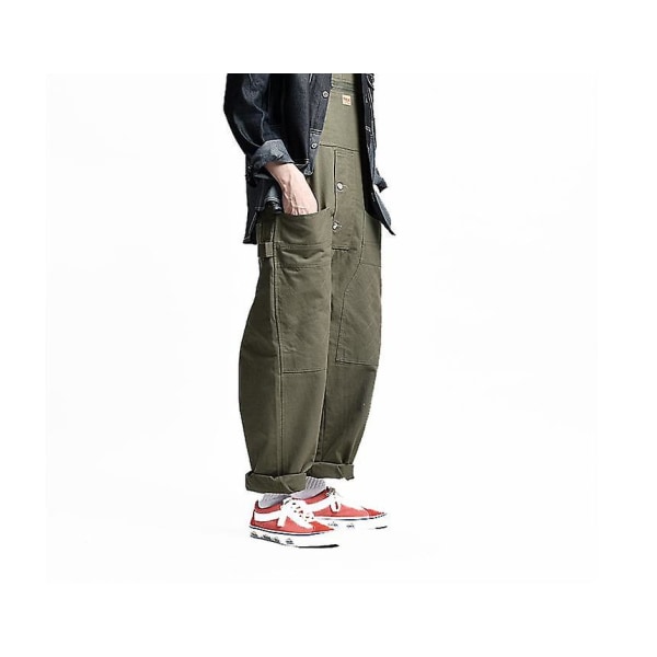 Denim smekkeoveralls for menn Mote Slim Fit Jumpsuit CMK green XL