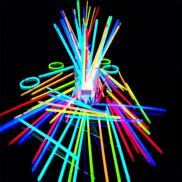 100-pakning glowsticks armbånd, selvlysende