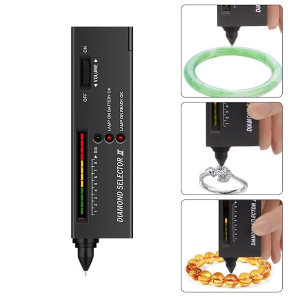Diamond Selector II Professionell LED Diamanttestare Diamantindikator Smycken Ädelsten Kristall Jade Väljare Testpenna Verktyg Hög Noggrannhet