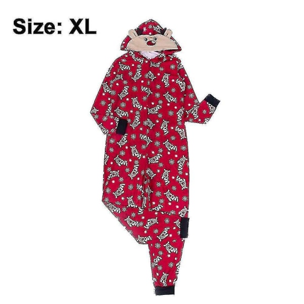 Familjematchande Onesie Pyjamas Christmas One Piece Fleece Jumpsuit X