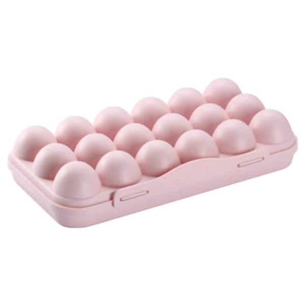 Eggkonserveringsboks med dekselspenne pink 18 grids