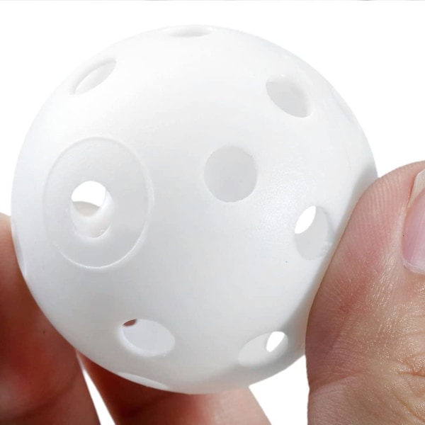 Träningsgolfbollar med hål 10-pack Vit Hvid