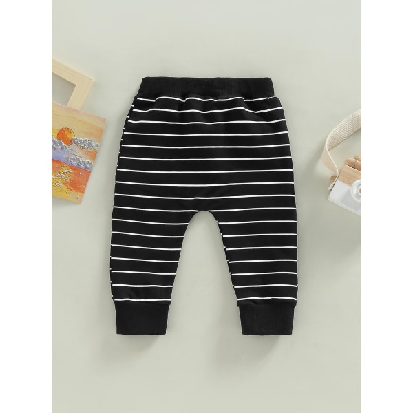 Kids Baby Boys Pants Infant Cotton Harem Pants Casual Trousers Toddler Active Joggers Pants CMK Black 0-6 Months