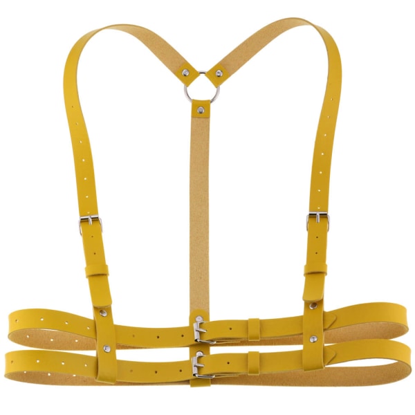 Leather Body Sele Strap Belter Smykker Gothic Accessories Yellow