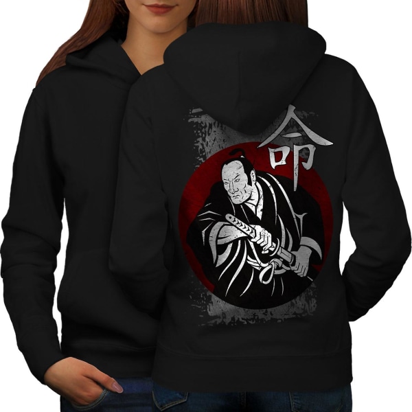 Angry Katana Look Kvinner BlackHoodie Tilbake | Wellcoda CMK Black Large