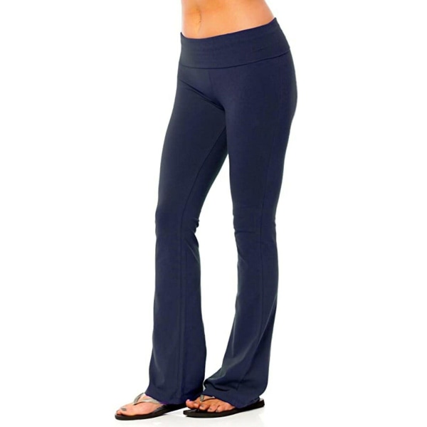 Kvinder Stretch Yoga Leggings Fitness Løbe Gym Fuld Længde Sports Aktive Bukser CMK Navy blue 3XL