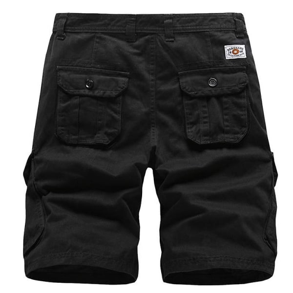 Mænds ensfarvede halvlange shorts med lommer Black 38