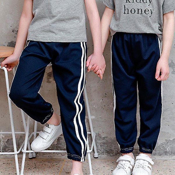 2-12 Years Kids Striped Sweatpants Bottoms Pants CMK Navy 2-3 Years