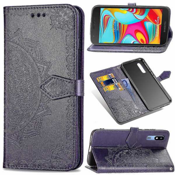 Samsung Galaxy A2 Core Case Nahka Cover Magneettinen suoja