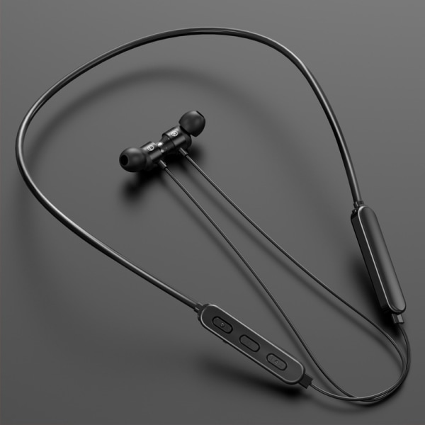 Bluetooth øretelefon hengende hals 16 timer standby svart