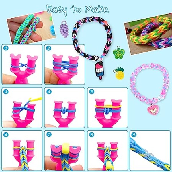 Loom Bands kit 2500 hobbybiter 40 farger armbånd gjør det selv
