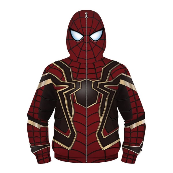 4-13 år Barn Spider-man Huvtröjor Hooded Zip Coat Jacka Toppar Ytterkläder Presenter CMK Dark Red Spiderman 8-11 Years