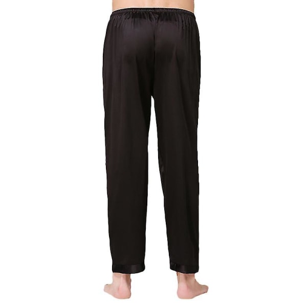 Men Silk Satin Sleeping Trouser Xinda CMK Black XL