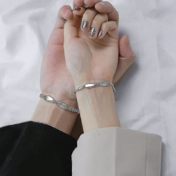 Couple Silver Bracelet Men's Couples Small Design Sense Gifts
