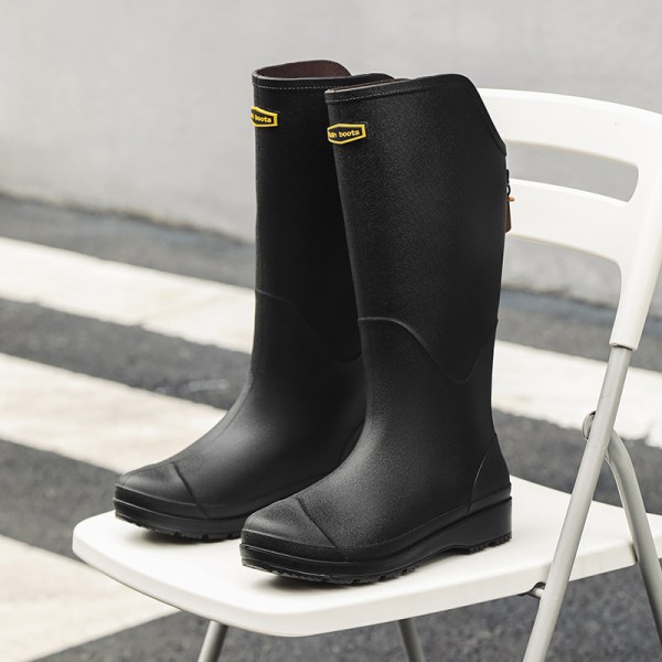【Tricor butik】 Skridsikre udendørs regnstøvler med tyk sål, velegnet til at gå ud i regnen, vaske biler, Black 42