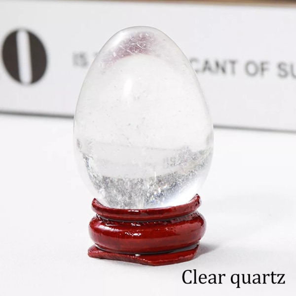 【Mingbao butik】 Naturlig krystal rå stenmalm-mærkede ægpynt er velegnet til børns gaver og mineralelskere. A 20mmX30mm (NO Base Holder)