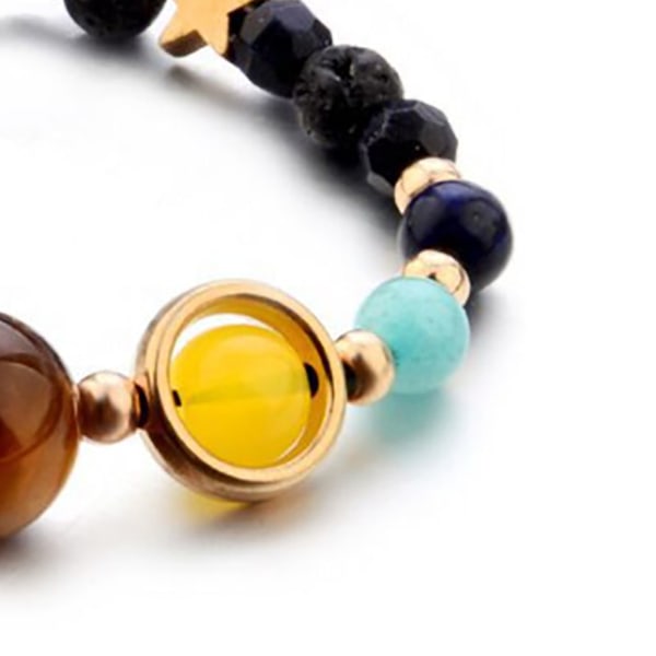 Solar System Bracelet Adjustable Elastic Colorful Environmentally Friendly Colorfast Beaded Bracelet for Men Women