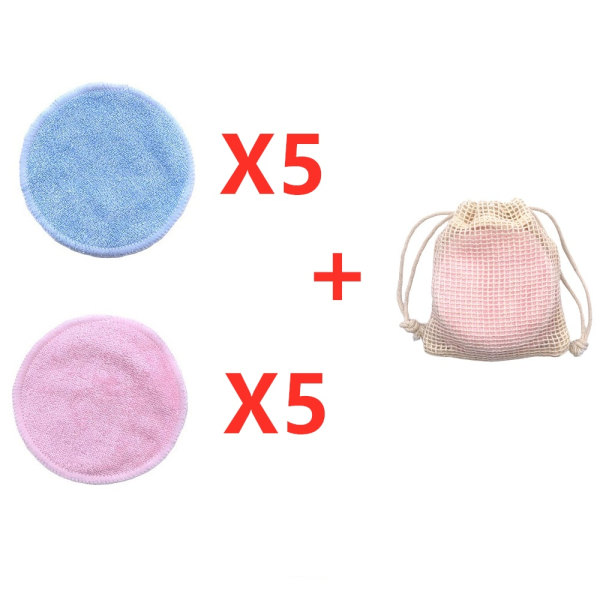 10st tvättbara runda kuddar Makeup Remover Pads