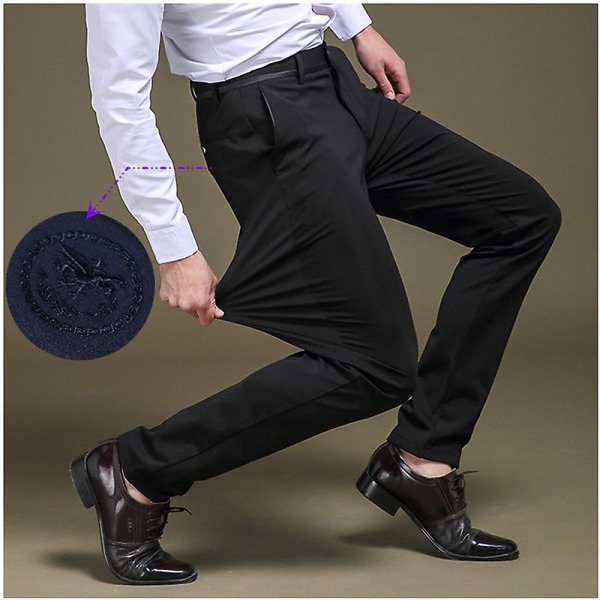 Men's Casual High Waist Stretch Pants Black 31