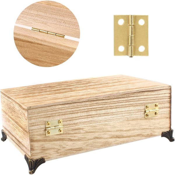 50 kappaletta Mini Mallisaranoita, 18 x 15 mm Pieniä Ruostumattomasta Teräksestä Valmistettuja Messinkisaranoita Kestäviä, Laatikkoon Korurasiaan Kaappiin 200 Ruuvilla - Kulta